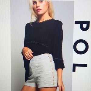 POL Striped GREY & CREAM Shorts Size SMALL NWOT